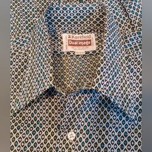 VINTAGE RARE KENTFIELD 1970'S DUAL IMAGE LONG SLEEVE DRESS SHIRT 15 1/2-32-33